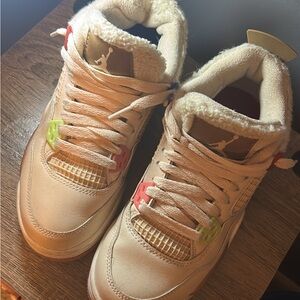 Jordan Kids Cream Sneakers with Colorful Details